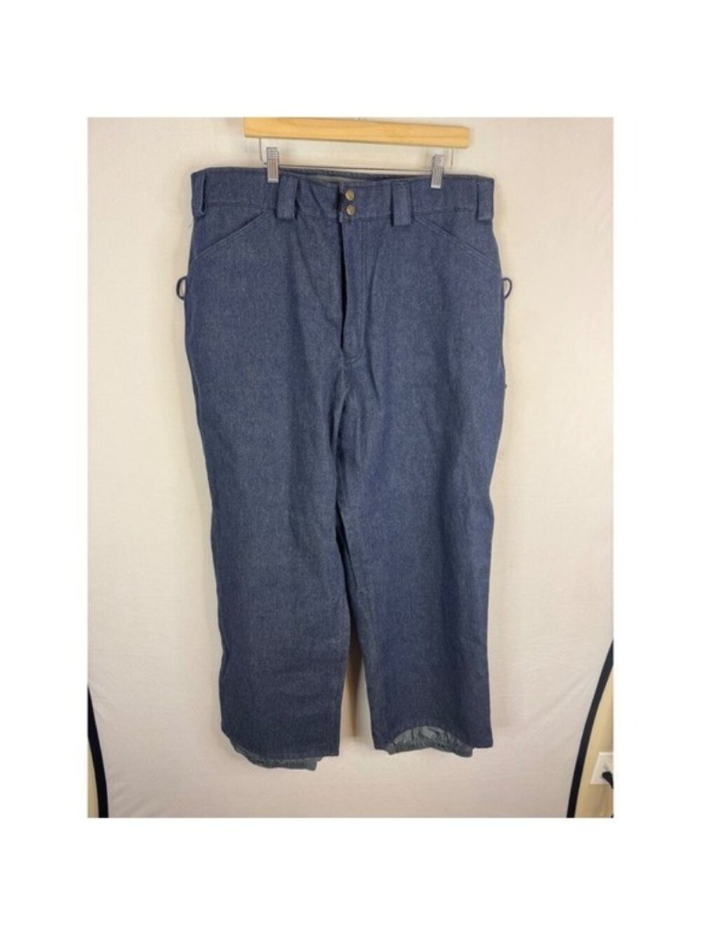 Analog Snowboarding Pants XXL Blue Denim Carpenter Ski Trousers Made with Kevlar